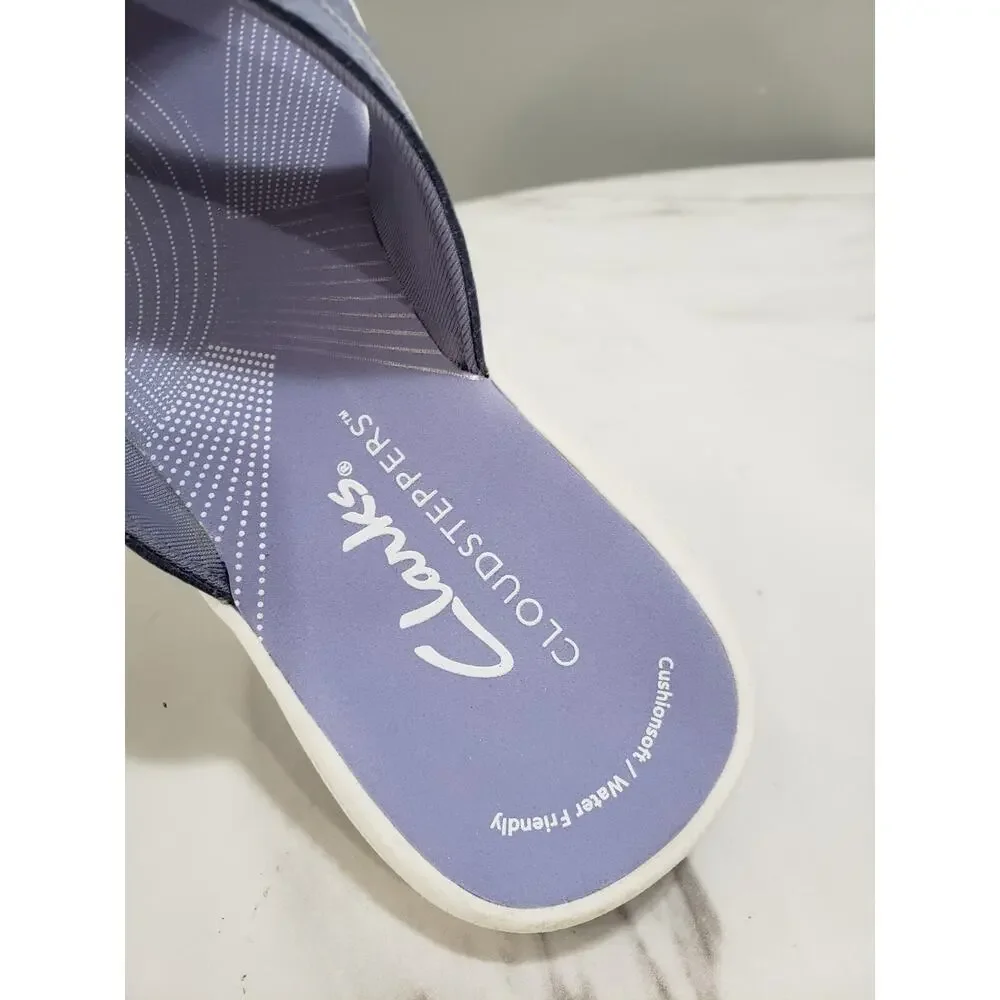 NEW CLARKS‎ Girl Brinkley Aria Light Blue Sandal Flip Flop CLOUDSTEPPERS Size 12